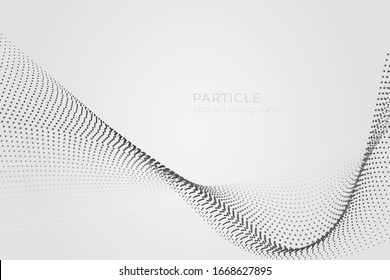 Abstract particle wave background, big data technology glowing dots, hi-tech concept, vector