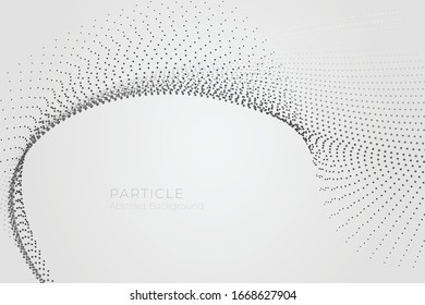 Abstract particle wave background, big data technology glowing dots, hi-tech concept, vector