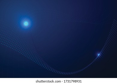 Abstract particle wave background, big data technology glowing dots, hi-tech concept