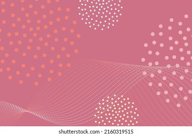 particledot abstracto en forma de esfera y línea de onda en fondo de magenta rosa se puede utilizar para la plantilla de sitio web banner de publicidad portafolio etiqueta de producto alimento y bebida