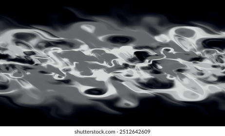 Abstract particles background. Black and white liquid particles. Motion design background. Futuristic blur. Mysterious illusion. Dark smoke cloud. Vector illustration.
