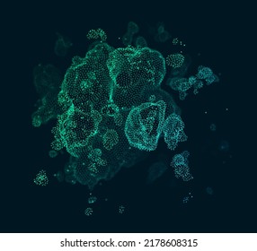 Abstract Particles Background. Chemistry Biology Micro World Concept. Microorganism Cells Under Microscope Abstract Science Backdrop. Vector Illustration.
