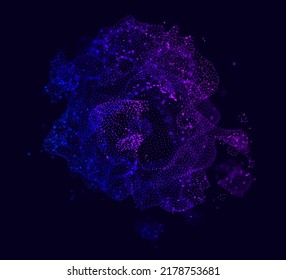 Abstract Particles Background. Chemistry Biology Micro World Concept. Microorganism Cells Under Microscope Abstract Science Backdrop. Vector Illustration.