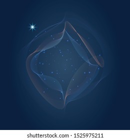 Abstract particles background with design circle, stock vector