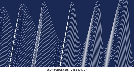 Abstract particles dots lines blue background banner. Neon glowing lines, magic energy space light concept, abstract background wallpaper design vector
