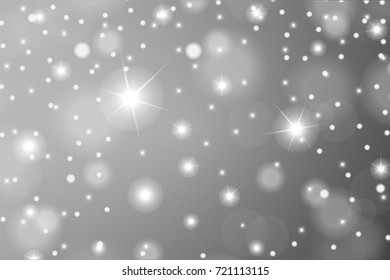 Abstract particles effect for luxury or Christmas greeting card. Sparkling texture. Snow and stars on white background. Vector illustration