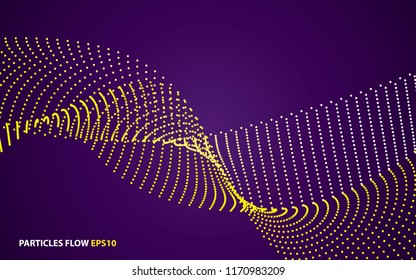 Abstract particles flow background vector
