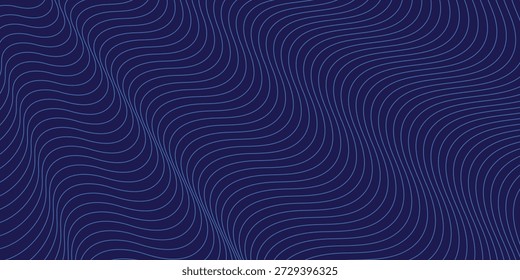 Líneas de partículas Abstractas Anuncio de fondo azul marino. Líneas brillantes de neón, concepto de luz espacial de energía mágica, diseño de Fondo de pantalla de fondo abstracto. Ilustración vectorial