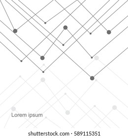 Abstract particles and lines on a white background. Polygon pattern. Vector illustration