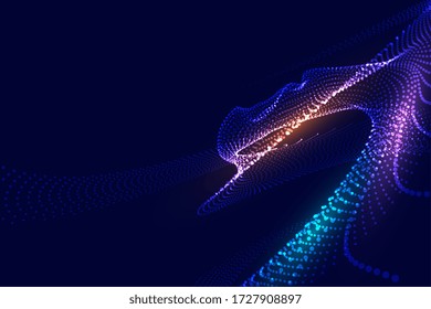 abstrakte Partikel verflechten digitales Hintergrunddesign