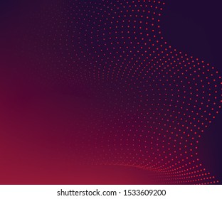 Abstract  particles wave style  on Background, Vector Illustration