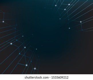 Abstract  particles wave style  on Background, Vector Illustration
