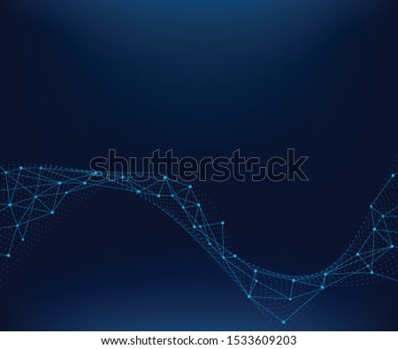 Abstract  particles wave style  on Background, Vector Illustration