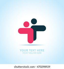 Abstract Partnership logo, design concept, emblem, logotype element for template.