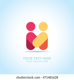 Abstract Partnership logo, design concept, emblem, logotype element for template.