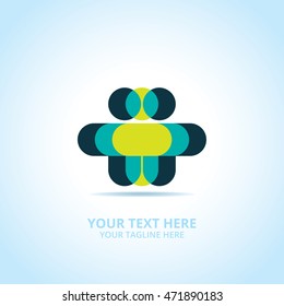 Abstract Partnership logo, design concept, emblem, icon, logotype element for template.