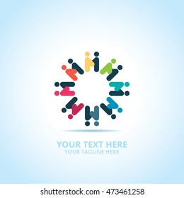 Abstract Partnership logo, design concept, emblem, icon, flat logotype element for template.