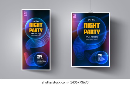 Abstract party flyer backdrop. Party event decoration. Vector festive illustration. Club dj poster. Colorful vector illustration. Flyer, banner. Colorful music disco banner design. Night club event 