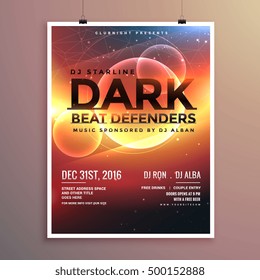 abstract party flyer template with event date
