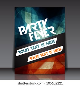 Abstract Party Flyer Template - Vector Design Concept