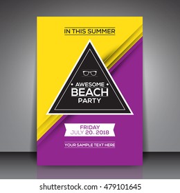 Abstract Party Flyer Template - Vector Design Concept