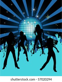 Abstract party poster with disco ball
