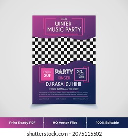 Abstract party poster and flyer design, brochure business cover size A4 layout vector template