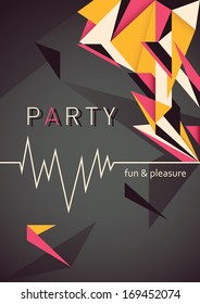 Abstract party poster. Vector illustration.