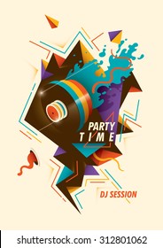 Abstract party poster. Vector illustration.