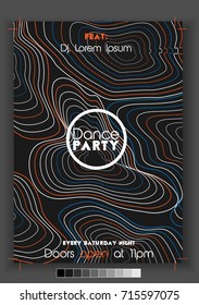 Abstrakte Party mit Topographic Lines Poster Template - Vektorgrafik