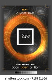 Abstract Party with Topographic Lines Poster Template  - Vector Illustration
