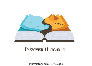 abstract passover story haggadah book . Jews out of Egypt. vector illustration