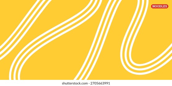 Padrão de massa abstrata com linhas de onda amarelas. Vetor Spaghetti Italiano Fundo. Design Geométrico de Textura de Alimentos.