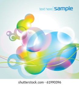 Abstract pastel background with circles and lines. Vector illustration.