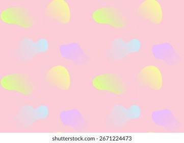 Abstract pastel background with colorful soft shapes on pink background. Modern minimal vector design for creative projects.