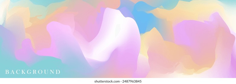 Abstract Pastel Background Design, creating a soft and calming visual effect, fluid shapes and gentle gradients.

