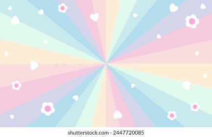 Abstract pastel background with flowers vector illustration. Abstract cute background. Decoration banner themed Lol surprise doll girlish style. Invitation card template