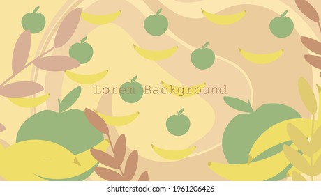 
abstract pastel background with geometric shapes. leaves, flowers and fruits. banner for sales. spring, summer and autumn cover.