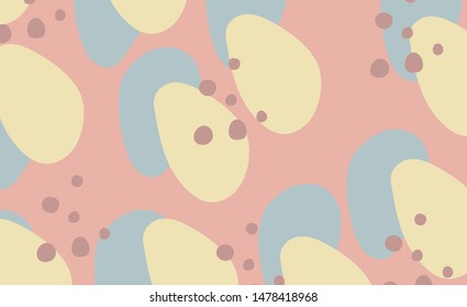 Abstract pastel background with hand drawn elements. Vector texture for textile, wrapping paper and kids clothes design. Stylish modern texture with chaotic simple shapes.