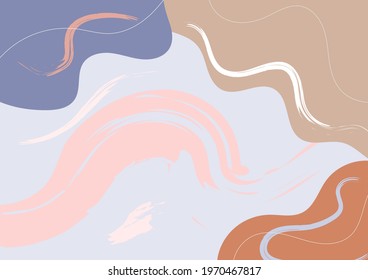 Abstract pastel background. Hand drawn design minimal trendy style. You can use for ad, poster, template, business presentation. Vector illustration 