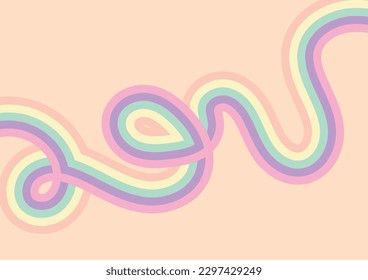 abstract pastel background with rainbow line wave