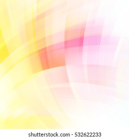 Abstract pastel background with smooth lines. Color waves, pattern, art, technology wallpaper, technology background.  Vector illustration. Pink, white, yellow colors
