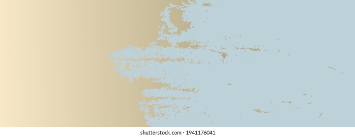 Abstract pastel blue background with gold grunge patina fashion elegance banner for text new collection,sale,special offer,wedding invitation card,event,advertising promotion flyer.Vector illustration