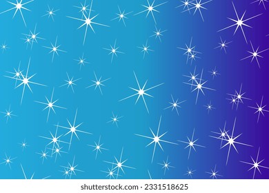 Resumen de fondo azul pastel con estrellas brillantes dispersas al azar
