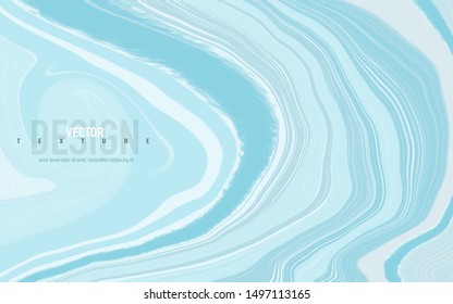 Abstract pastel blue marbled surface paints waves and swirls texture. Trendy background for design cover, flyer, placard, posters, cards, invitations, websites, wallpapers. - vector