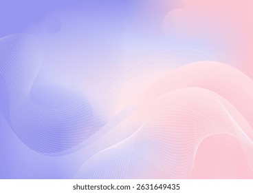 fundo azul e rosa pastel abstrato com linhas fluindo