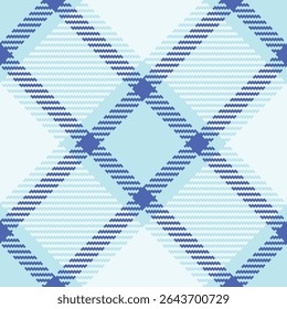 Abstract pastel blue and royal blue plaid pattern.  Modern geometric design ideal for textile prints, fashion, websites, or branding. Clean lines and vibrant colors create a fresh, energetic feel.