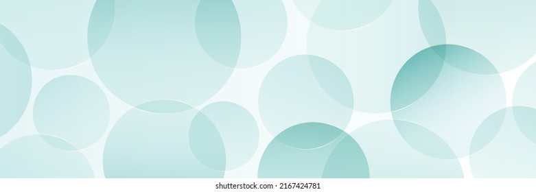 Abstract pastel blue transparent circles overlap on white background. Modern elegant bright color geometric shape pattern design. Suit for wallpaper, poster, cover, backdrop. Vector illustration