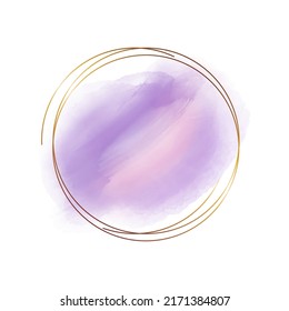 Resumen de fondo de pincel pastel con marco geométrico redondeado color rosa dorado. Fondo del logotipo para la belleza y la moda