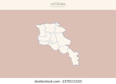 Abstract  Pastel color of Armenia map vector.
